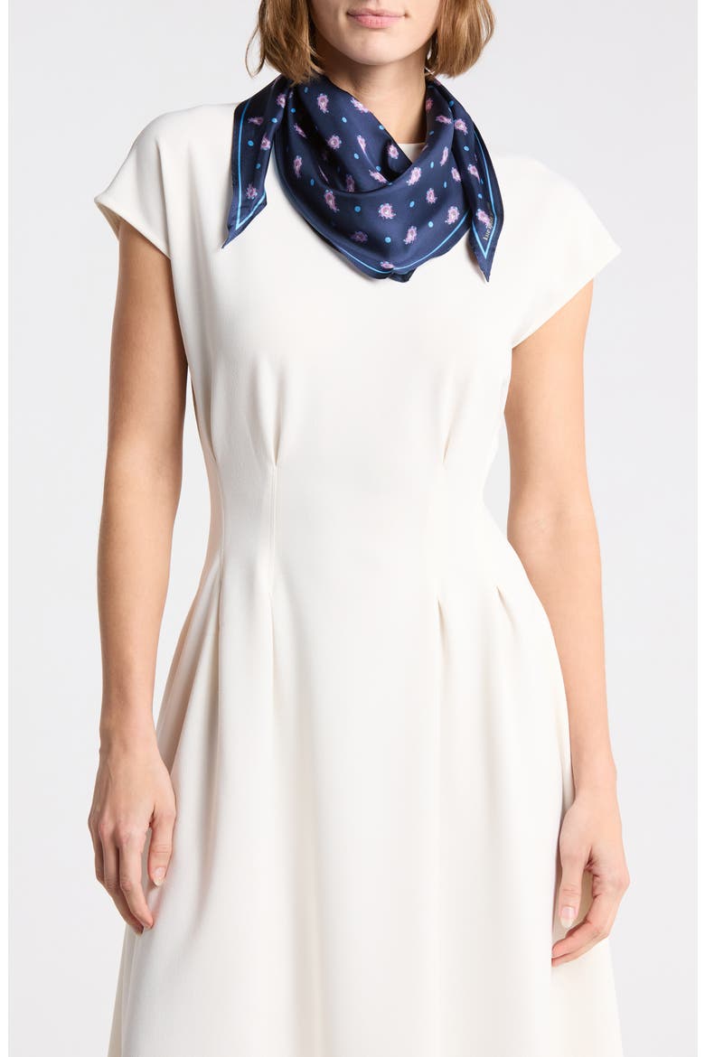 paisley foulard silk scarf, Main, color, FRENCH NAVY