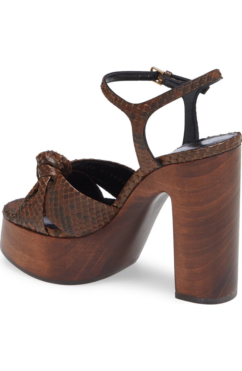 Saint Laurent Bianca Genuine Python Platform Sandal, Alternate, color,