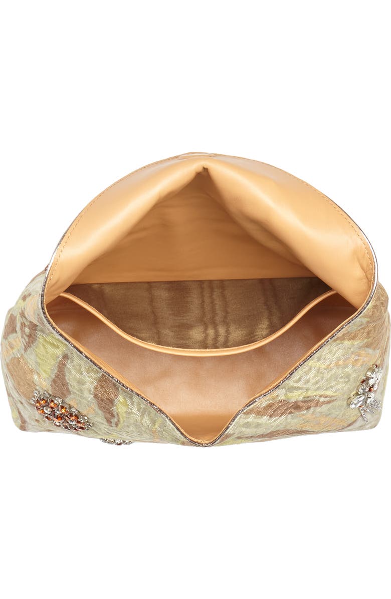 Dries Van Noten Crystal Embellished Brocade Envelope Clutch, Alternate, color,