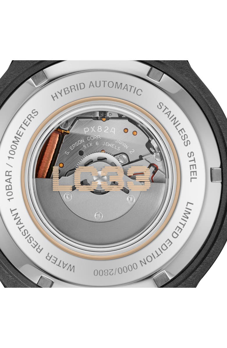 Lacoste LC33 Hybrid Silicone Strap Watch, 44mm, Alternate, color, Black