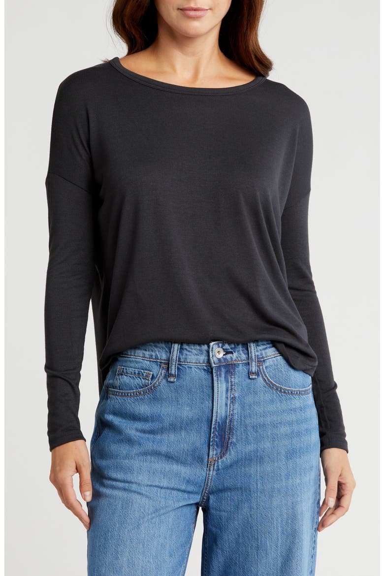 Lea Long Sleeve T-Shirt, Main, color, BLK