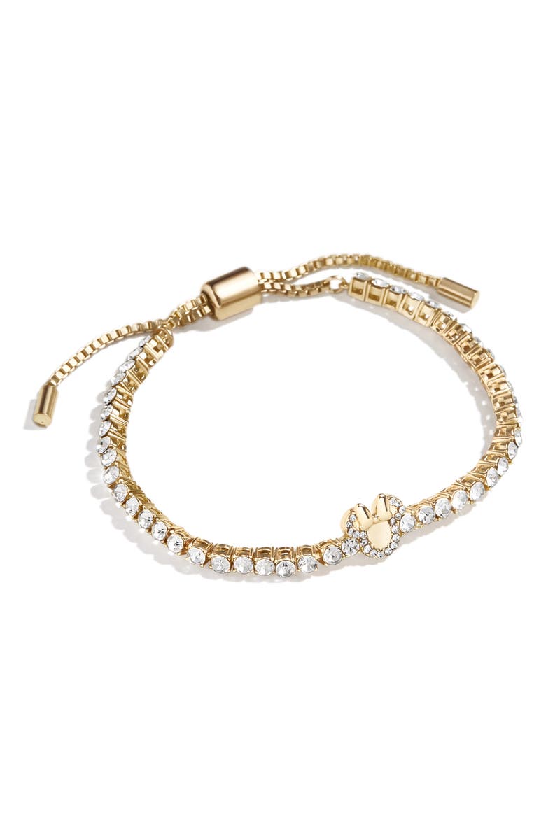BaubleBar Pavé Crystal Minnie Charm Bracelet, Alternate, color, 