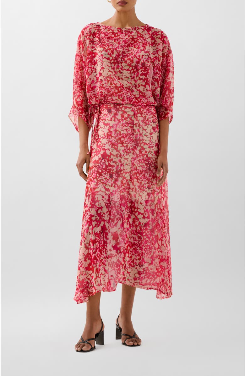 Scalpers Monet Print Mini Skirt, Alternate, color, Raspberry