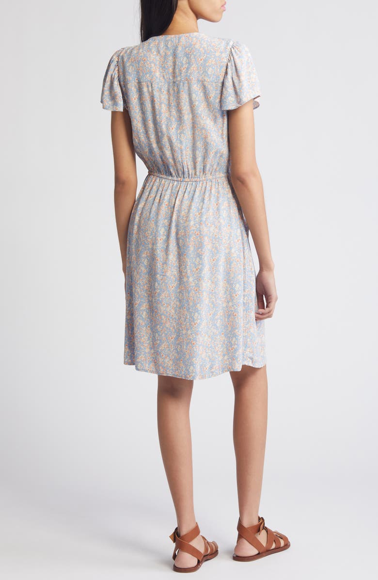 Treasure & Bond Floral Flutter Sleeve Button-Up Dress, Alternate, color,