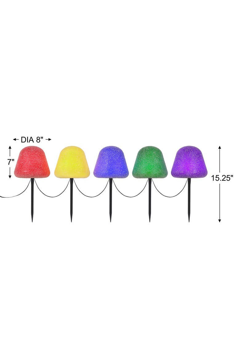 8 in. Sugared Gumdrop Pathway Lights, Alternate, color, Multicolor