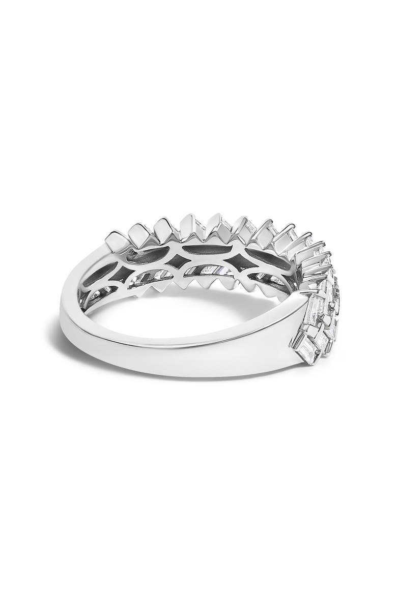 14K White Gold 7/8 Cttw Lab Grown Baguette Weave Design Band Ring, Alternate, color, White Gold