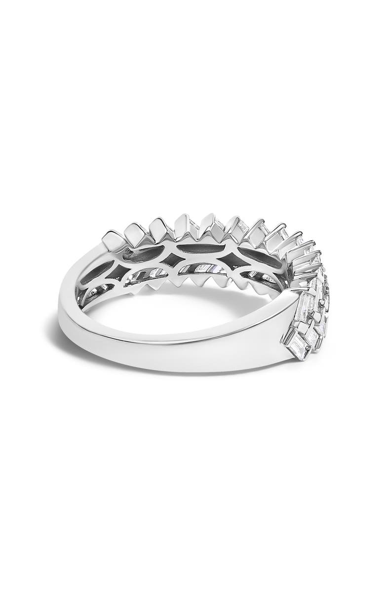 Haus of Brilliance 14K White Gold 7/8 Cttw Lab Grown Baguette Weave Design Band Ring, Alternate, color, White Gold