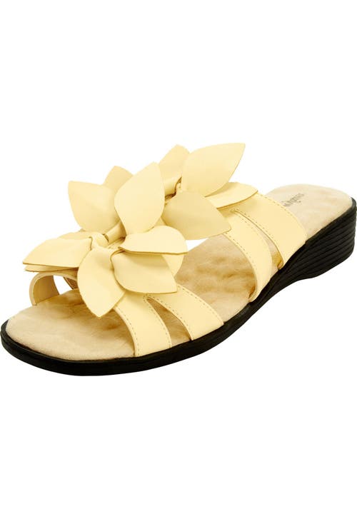 Comfortview The Paula Slip On Sandal In Yellow