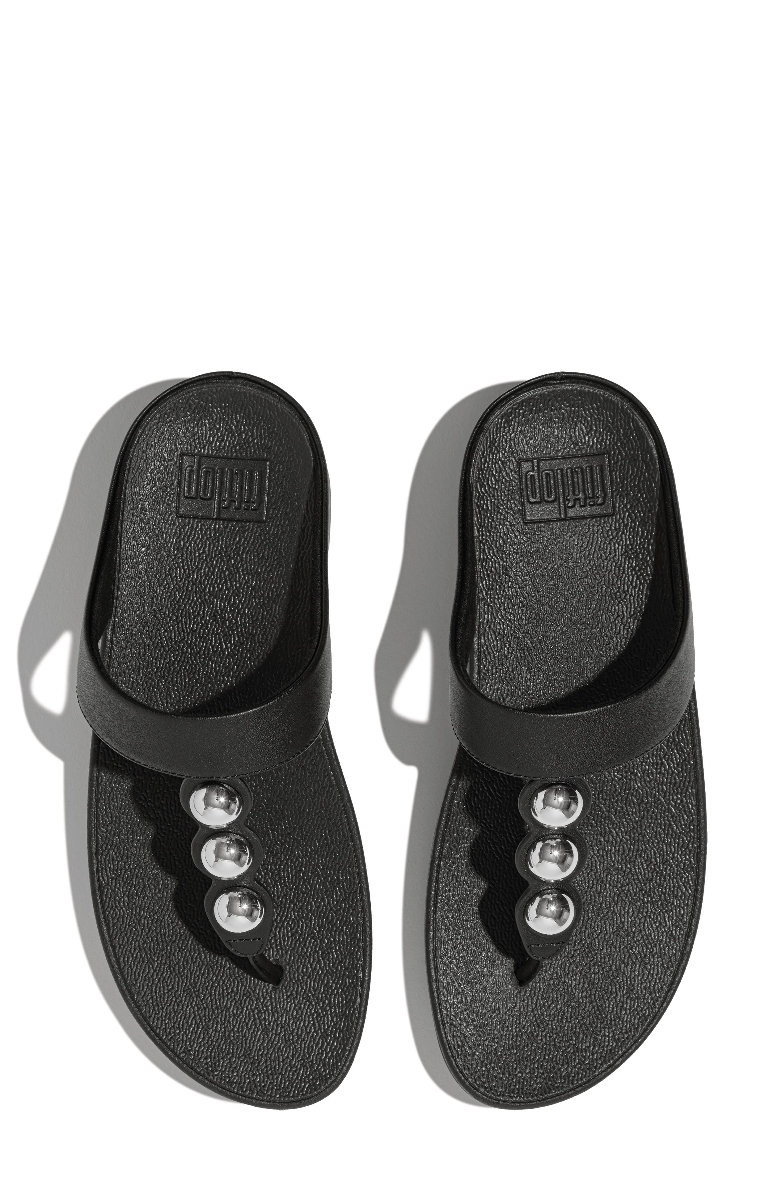 FitFlop Fino Platform Wedge Flip Flop, Alternate, color, Black