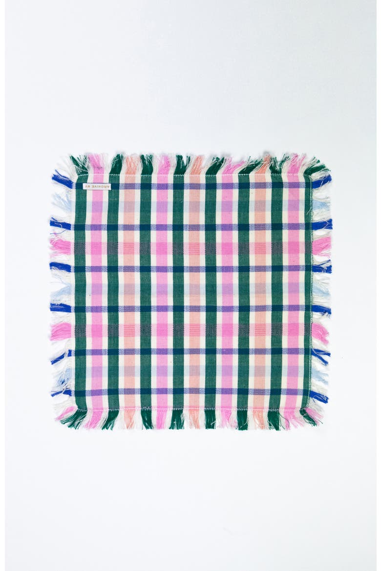 Handwoven Classic Plaid Cotton Party Napkins, Set of 4, Alternate, color, Green