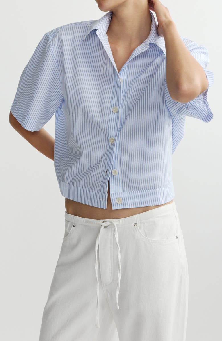 DL1961 Carlee Stripe Woven Crop Top, Main, color, Picnic