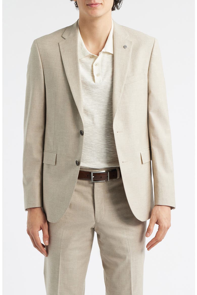 Ross Slim Fit Tan Cotton & Wool Blend Suit, Alternate, color, SAND