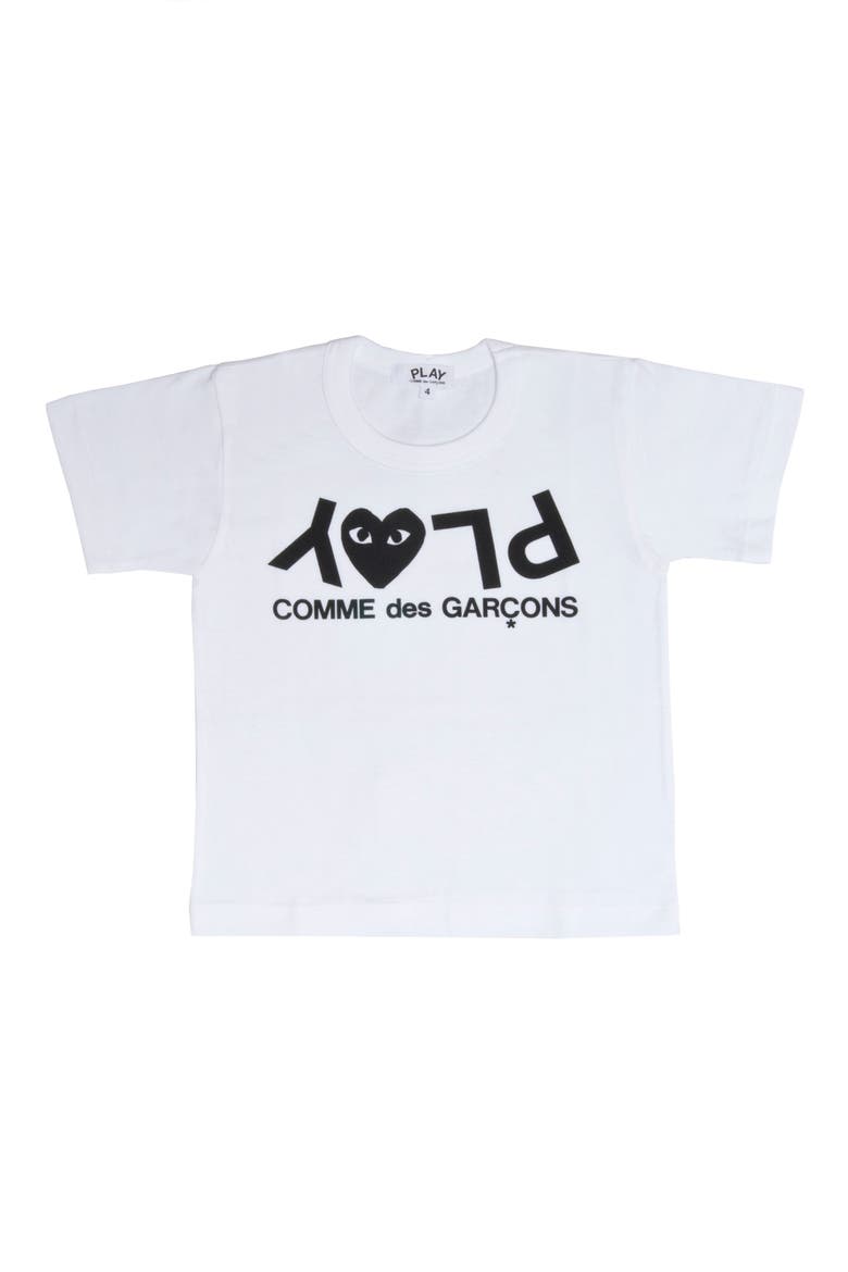 Upside Down Logo T-Shirt, Main, color, WHITE