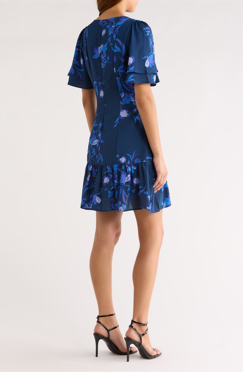 SUGARLIPS Niva Floral Rivane Minidress, Alternate, color, Navy-Blues