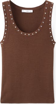 MANGO Grommet Accent Knit Tank
