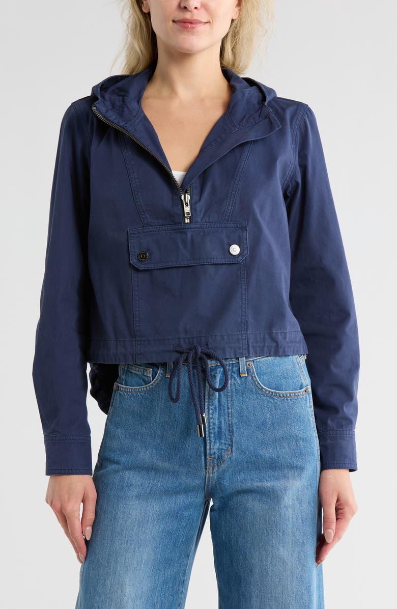 Veronica Beard Kaeli Hooded Cotton Pullover Jacket, Main, color, 