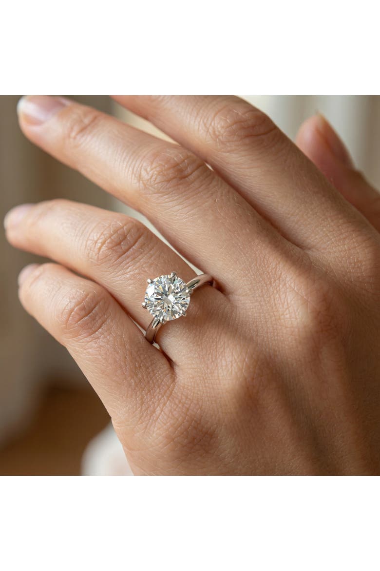 Certified 3 Ct Diamond Solitaire Platinum Engagement Ring Lab Grown, Alternate, color, Platinum