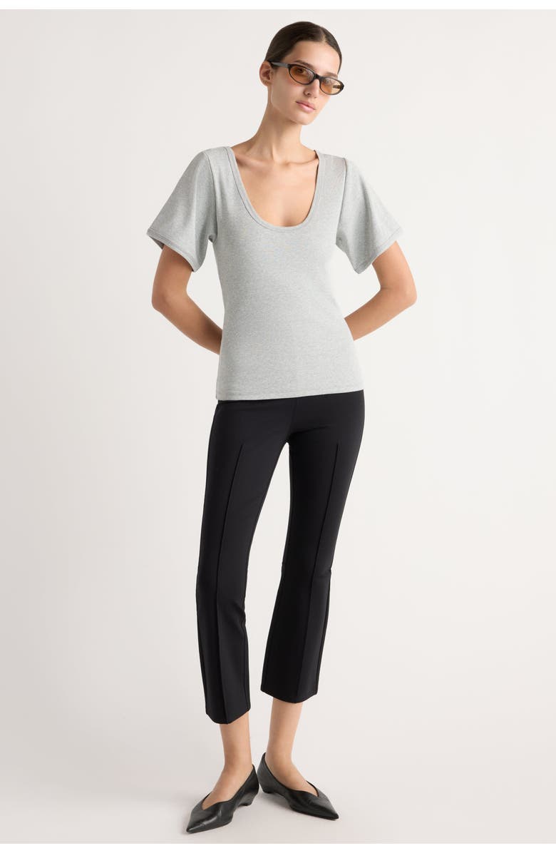 Modern Citizen Renee Sculpted Scoop-Neck Tee, Alternate, color, Heather Grey
