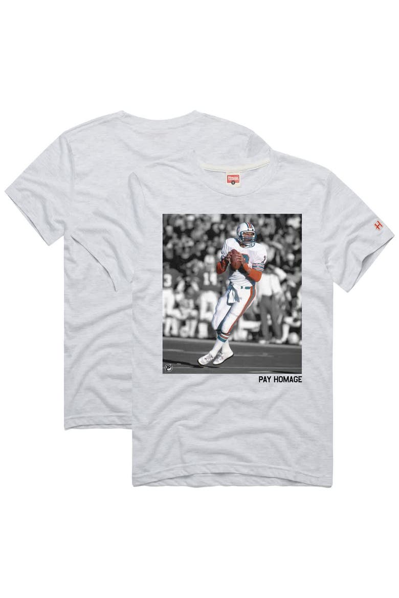 Unisex Homage Dan Marino Ash Miami Dolphins Pay Homage Tri-Blend T-Shirt, Main, color, Ash