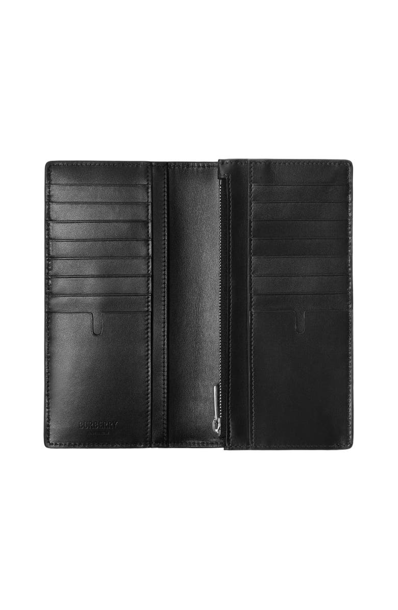 Burberry Embossed Check Continental Wallet, Alternate, color, Black