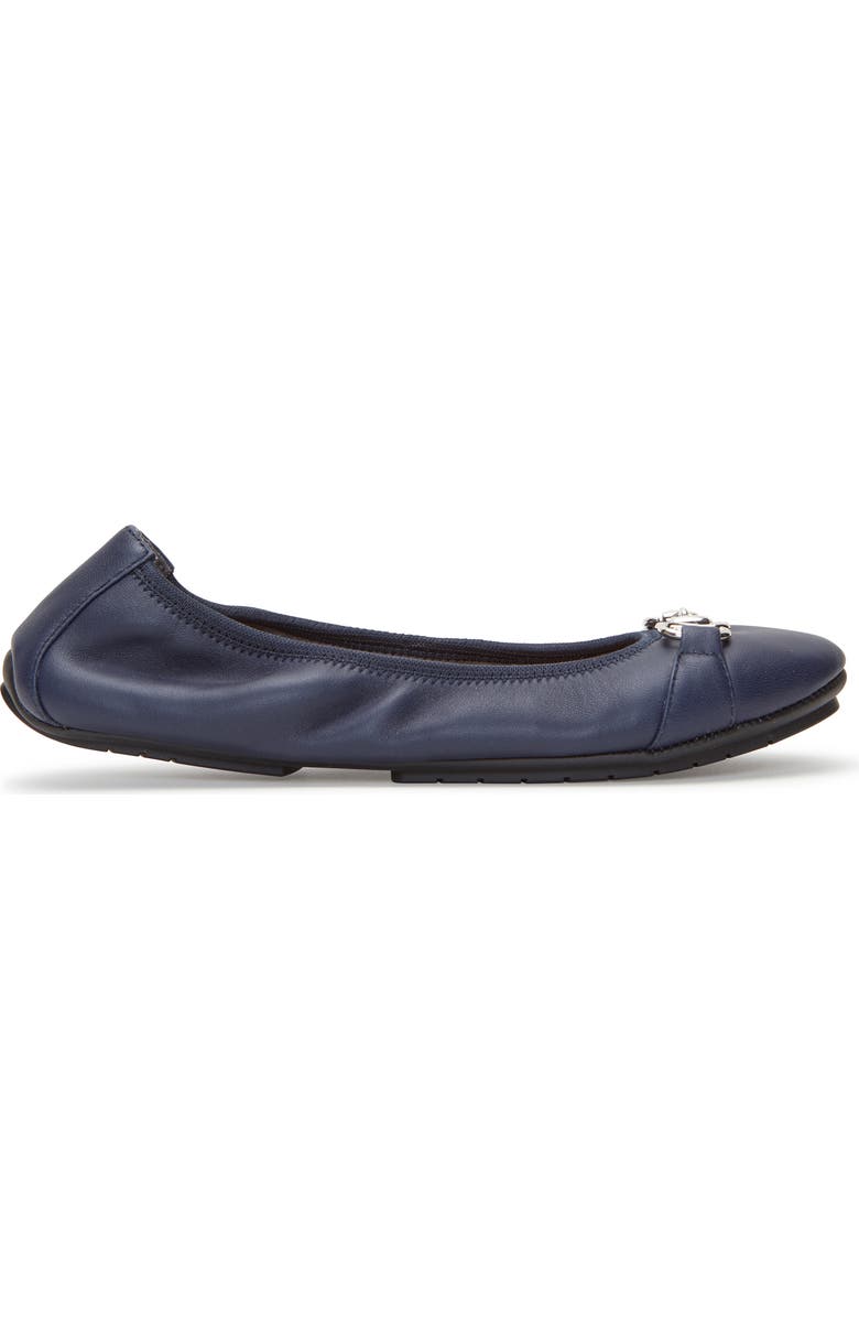 Me Too Olympia Skimmer Flat, Alternate, color, Navy Leather