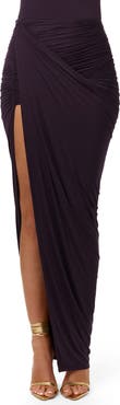 Naked Wardrobe High Slit Maxi Skirt