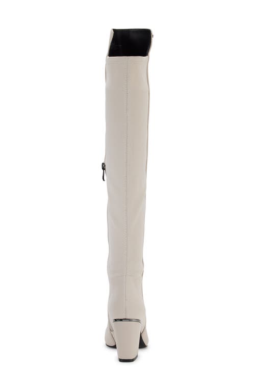 Dkny Cilli Knee High Womens Comfort Insole Manmade Thigh-high Boots In White