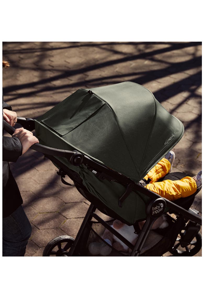city mini® GT2 All-Terrain Stroller, Parent Console & Belly Bar Package, Alternate, color, BLACK/ GREEN
