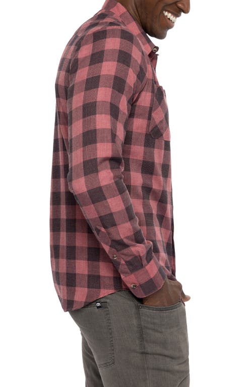 Travismathew Cloud Plaid Flannel Button-up Shirt In Pink