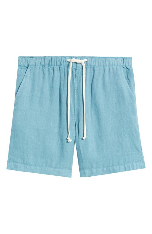 Alex Crane  Bo Linen Drawstring Shorts In Blue