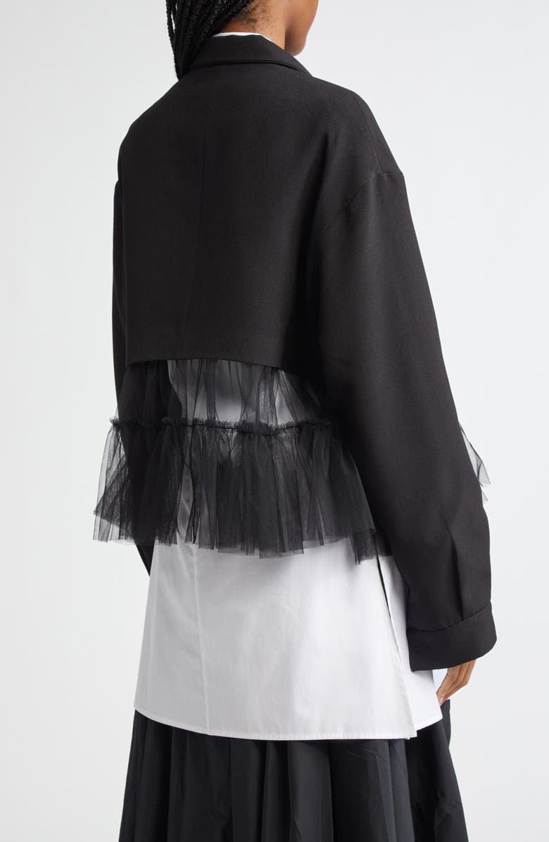 renaissance renaissance Kiri Tulle Hem Trucker Jacket, Alternate, color,