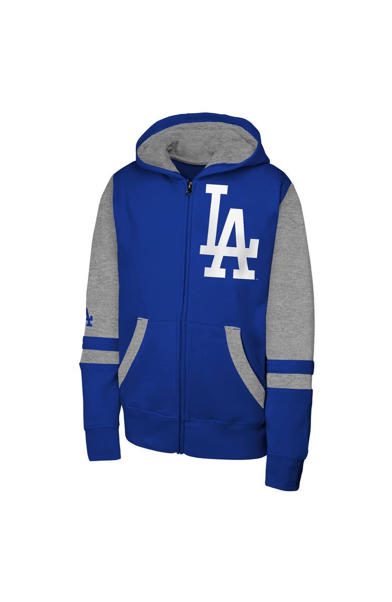 Outerstuff Men's Outerstuff Royal Los Angeles Dodgers Stadium Colorblock Full-Zip Hoodie, Alternate, color, 