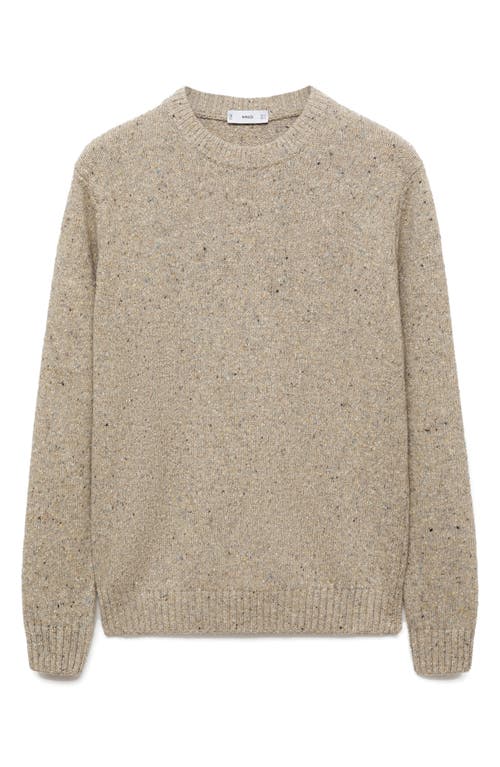 Mango Nep Crewneck Sweater In Sand