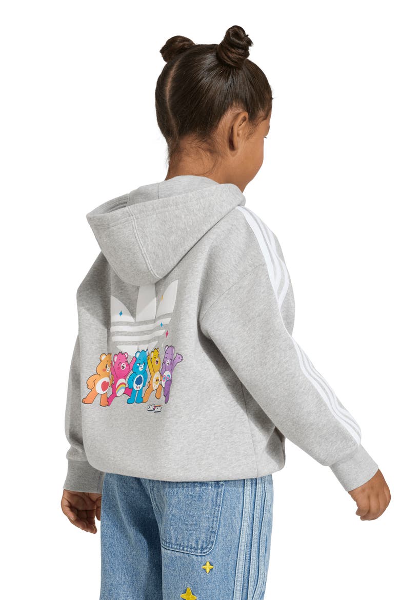 Kids' 3-Stripes Hoodie, Alternate, color, MED GREY HEATHER