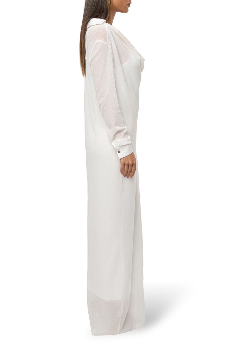 Savanna Cowl Neck Long Sleeve Maxi Dress, Alternate, color, IVORY