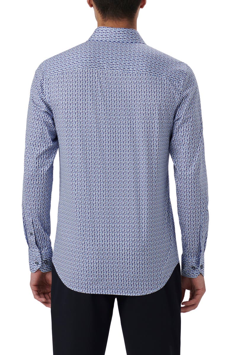 Bugatchi James OoohCotton<sup>®</sup> Geometric Print Button-Up Shirt, Alternate, color,