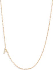 Anzie Love Letter Pavé Diamond Initial Pendant Necklace