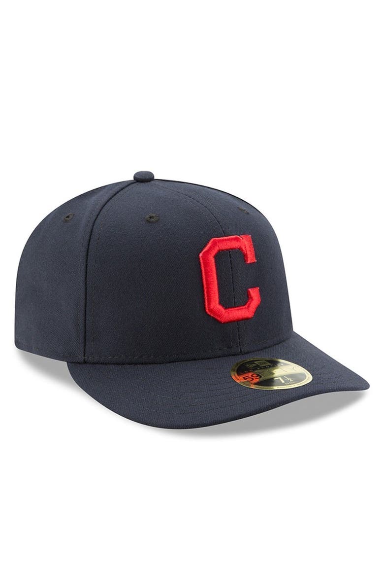 Men's New Era Navy Cleveland Indians Road Authentic Collection On-Field Low Profile 59FIFTY Fitted Hat, Alternate, color, NAVY