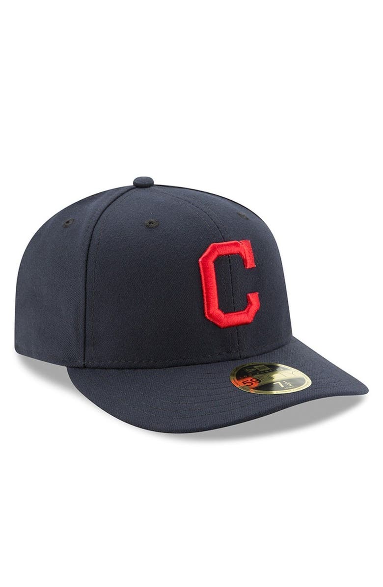 New Era Men's New Era Navy Cleveland Indians Road Authentic Collection On-Field Low Profile 59FIFTY Fitted Hat, Alternate, color,