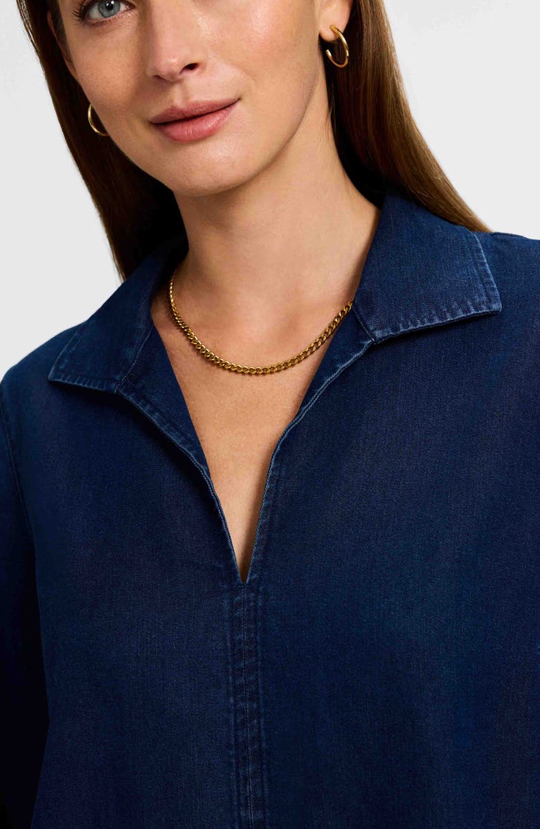 Foxcroft Agnes Denim Shirt, Alternate, color, Dark Wash