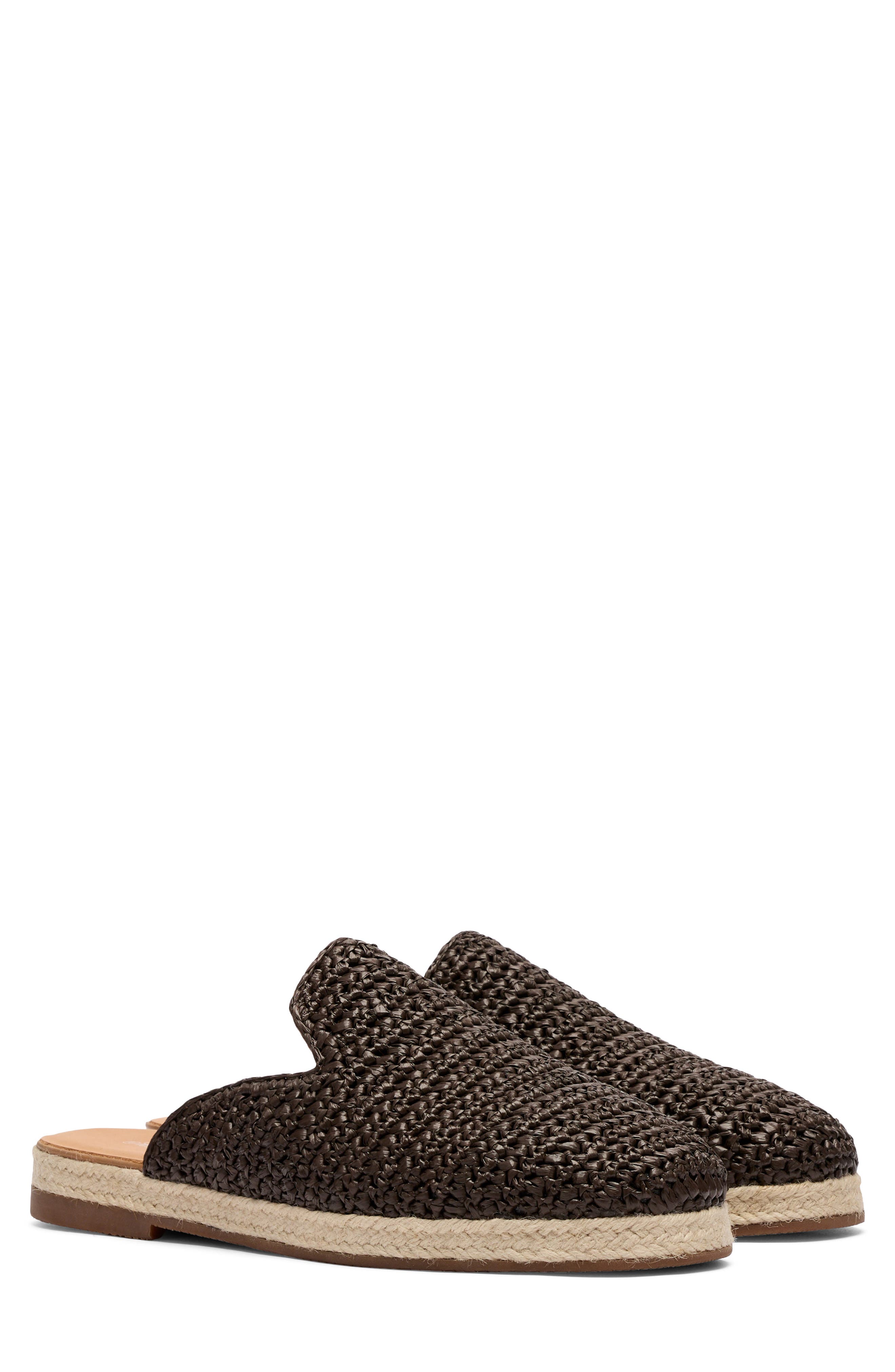 MARC NOLAN Bahia Woven Raffia Mule, Main, color, Brown Raffia