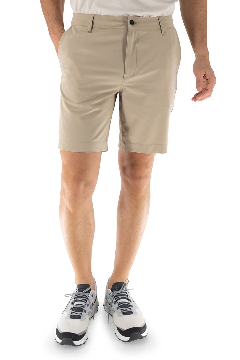 8" Hybrid Shorts, Main, color, LIGHT BEIGE/ KHAKI