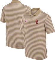 Nike Men's Nike Tan USC Trojans Athletic Prep Striped Performance Polo