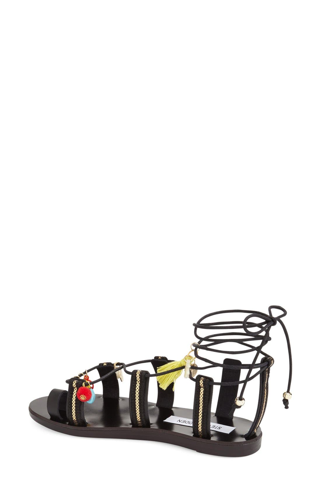 'Cailin' Charm Ghillie Sandal, Alternate, color, BLACK MULTI