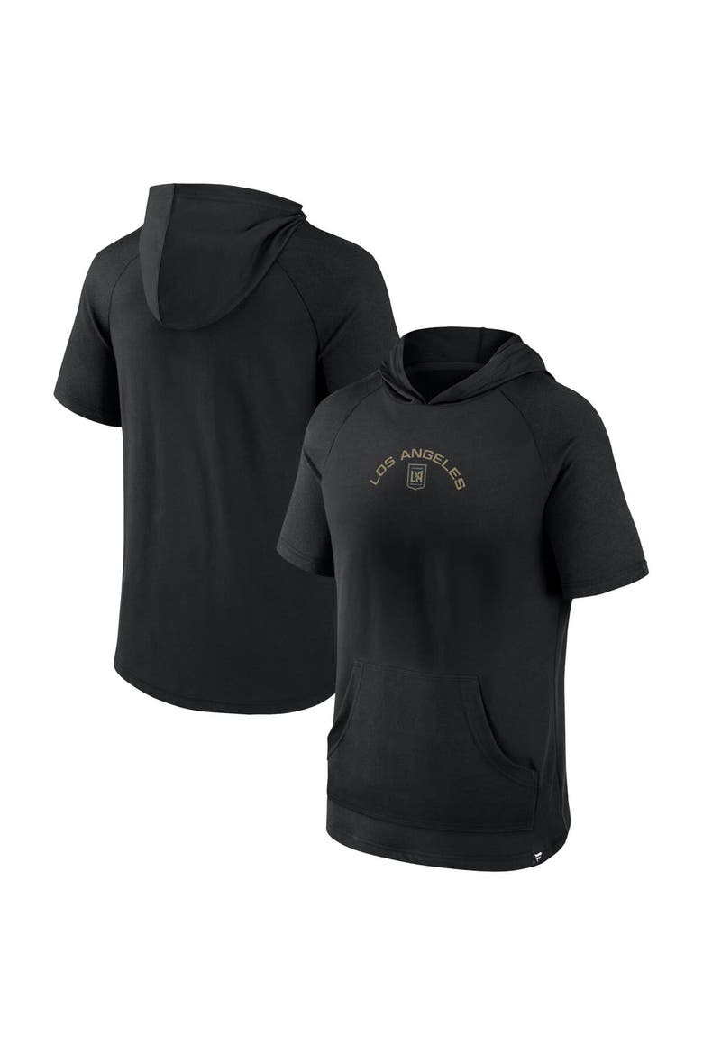 Men's Fanatics Branded Black LAFC Match Raglan Short Sleeve Pullover Hoodie, Main, color, Black