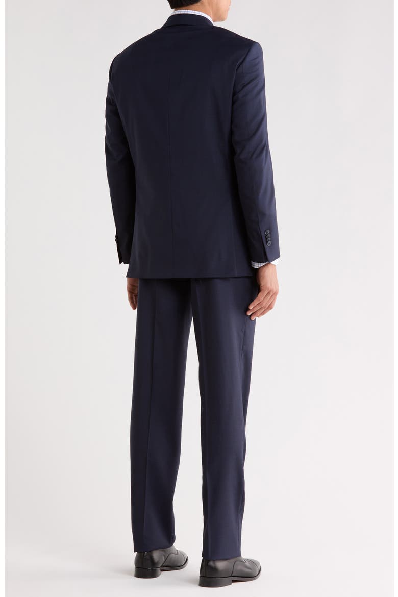 Plaid Wool Two Button Suit, Alternate, color, NAVY
