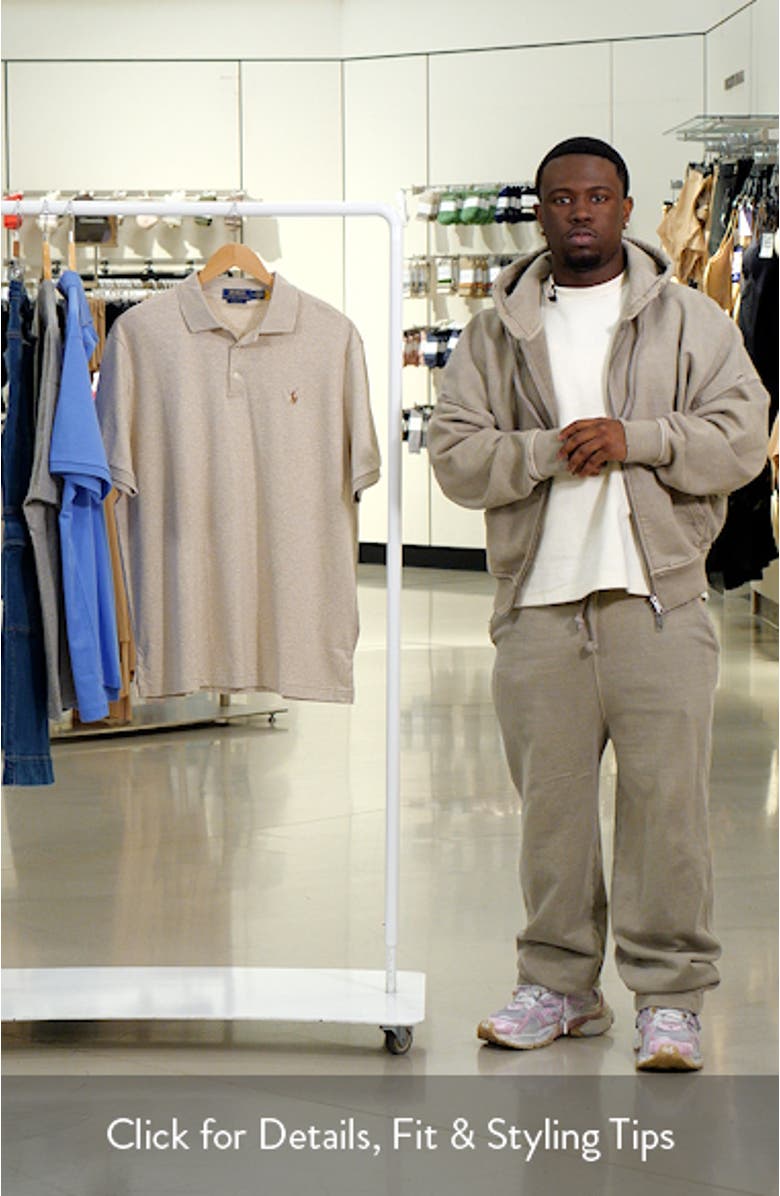 Classic Fit Solid Tan Cotton Jersey Polo, sales video thumbnail