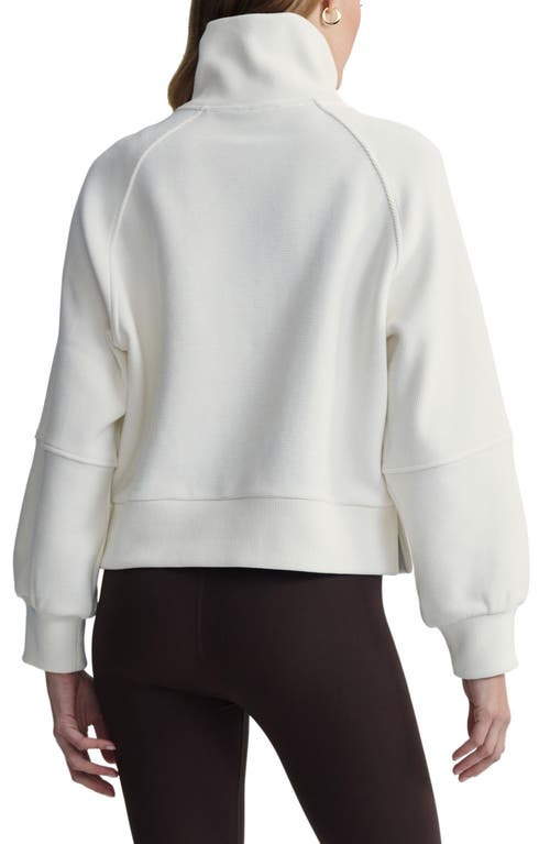 Varley Miland Half-zip Ribbed Knit Sweater In Ivory