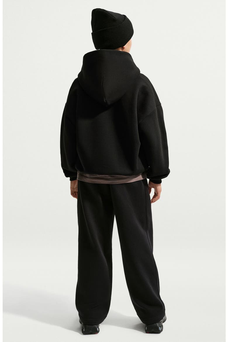 Kids' Solo Swoosh Full Zip Fleece Hoodie, Alternate, color, TOTAL BLACK/ SAIL
