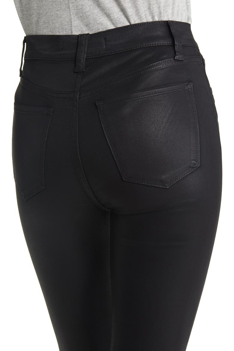 The Charlie Coated Ankle Skinny Jeans, Alternate, color, BLACK